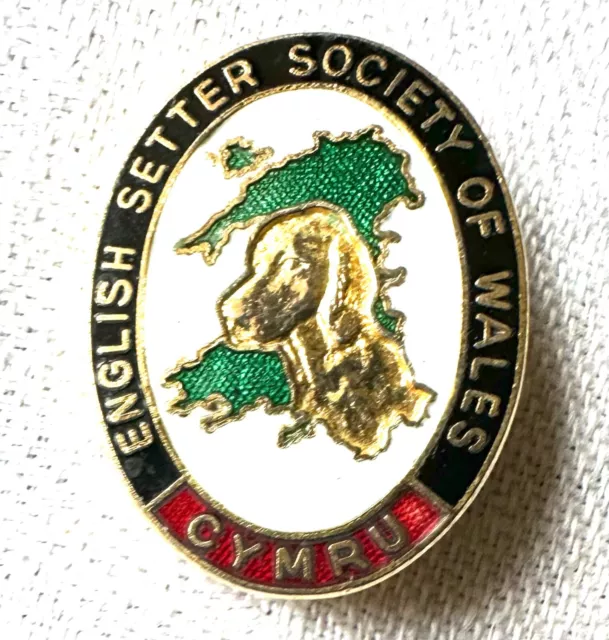 English Setter Society of Wales Cymru enamel dog badge
