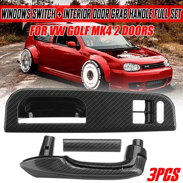 Interior Door Grab Handle + Window Switch Panel Bezel + Trim For VW MK4 Golf 2DR