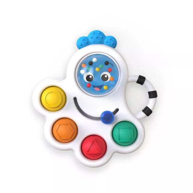 Baby Einstein, Opus’s Shape Pops Sensory Rattle & Teether with 5 Game Modes, mul