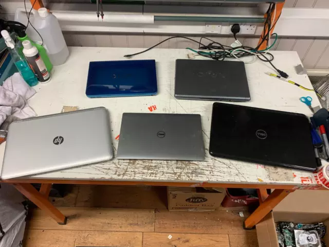 Joblot Of 5 Laptops, All Sold As Faulty All Sold As Seen, No Returns No Refunds