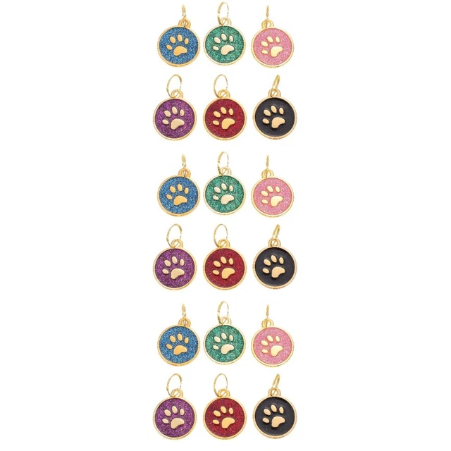 18 Pcs Charmes De Chien Étiquettes D'identification Personnalisées Mignon Chiot