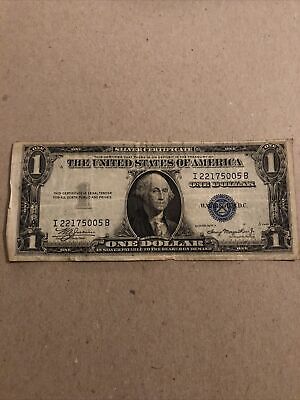 1935 A Series $1 One Dollar Silver Certificate US Note Blue Seal  S/N I22175005b
