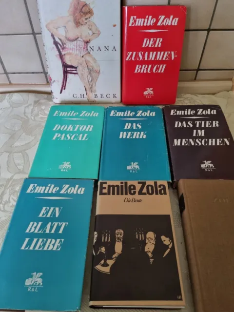 Bücher von Emile Zola - 8 Stück - Nana. Die Beute -  Das Werk - Ein Blatt Liebe