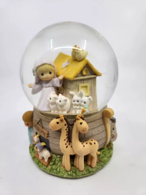 Enesco Water Globe Precious Moments Noah's Ark By The Beautiful Sea Music Works