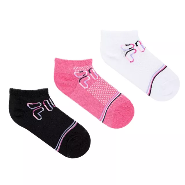 x3 Socquettes Noir/Rose/Blanc Femme Fila Calza Invisible