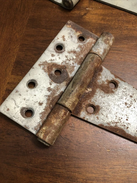Large Rustic HINGES PRIMITIVE Rust Gate Barn Shed Door Shelf SALVAGE Heavy Metal 3