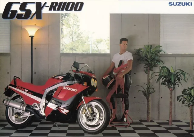 P + SUZUKI GSX-R 1100 + Prospekt brochure + 1 Blatt / 2 Seiten + aus  1987