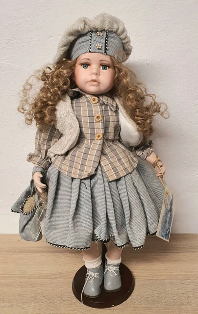 POUPÉE D'ARTISTE POUPÉE en porcelaine doll 32 cm collector vintage EUR