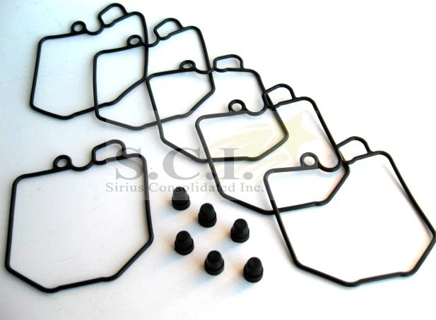 6 Rubber Carb Plugs & Float Bowl Gasket Set For Honda CB750, CB900, CB1000, CBX 6 thumbnail image