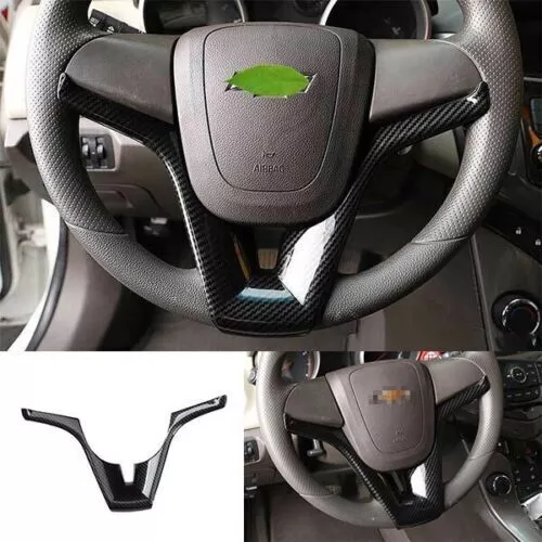 Steering Wheel Strip Carbon Fiber Cover Trim For Chevrolet Cruze 2010-2016 1PCS