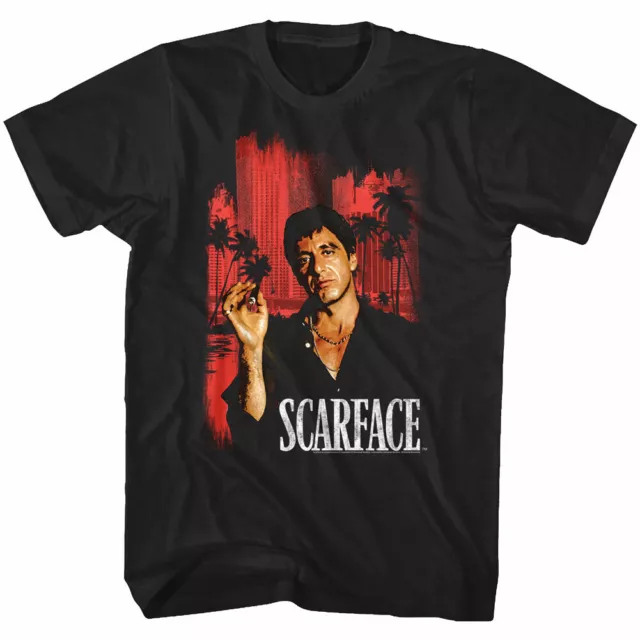 Scarface Miami Cityscape Men's T-Shirt Tony Montana Palms Cuban Drug Mafia Story