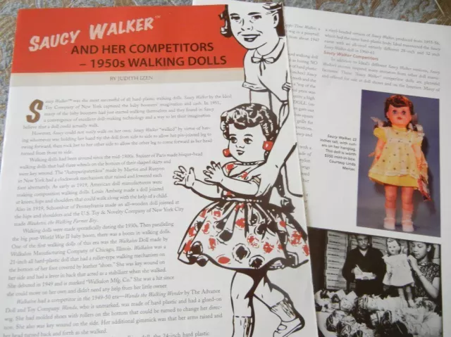 10p History & ID Pics - 1950s Ideal Saucy Walker Dolls & Look-Alikes