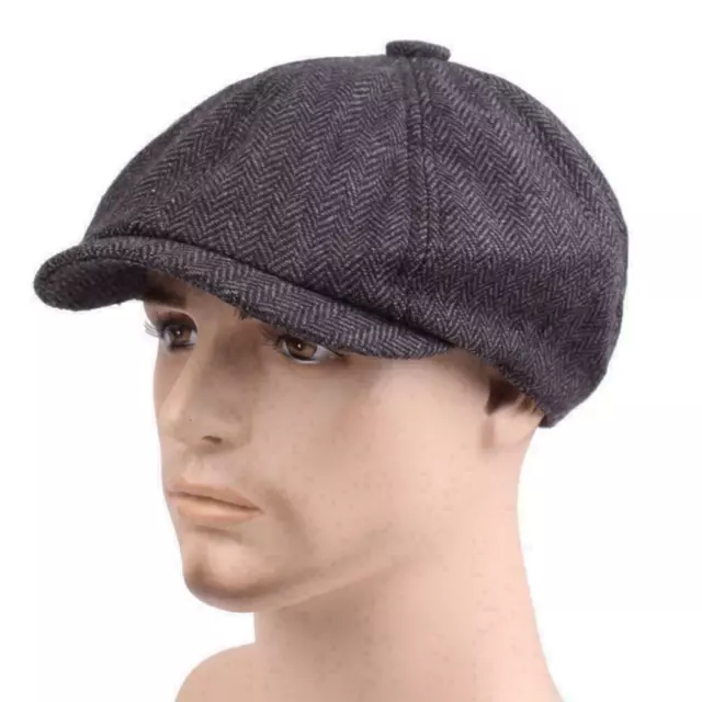 Casquette Plate Gentlemen Homme Chevrons Gris Bakerboy Gavroche J2R6