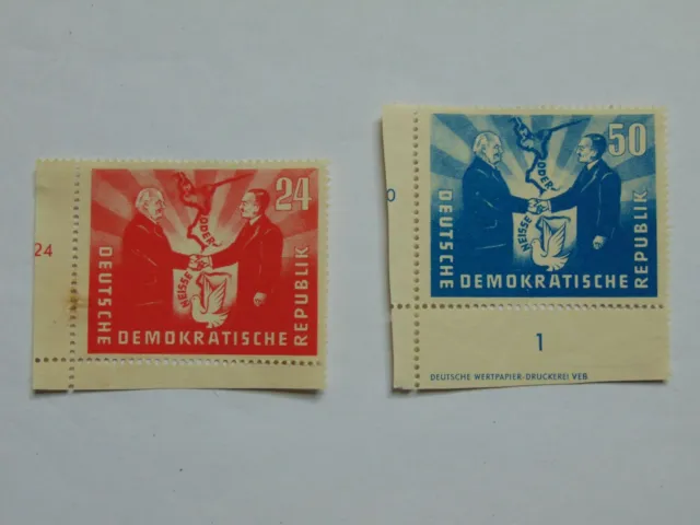 DDR Satz (**) Deutsch-Polnische Freundschaft 1951, Mi 284, 285 DZ