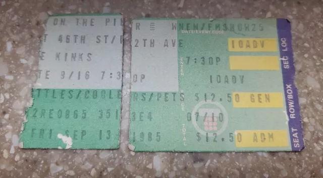 THE KINKS CONCERT TICKET Stub 9/16/1985 On The Pier NYC