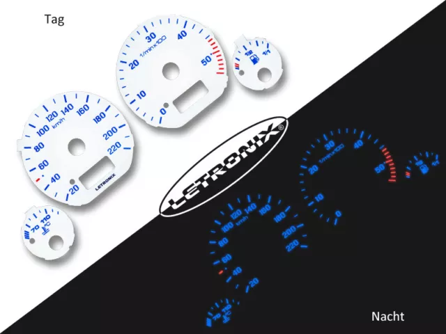 LETRONIX Plasma Tacho Tachoscheiben EL-Dash VW Golf 3 Vento DIESEL TDI