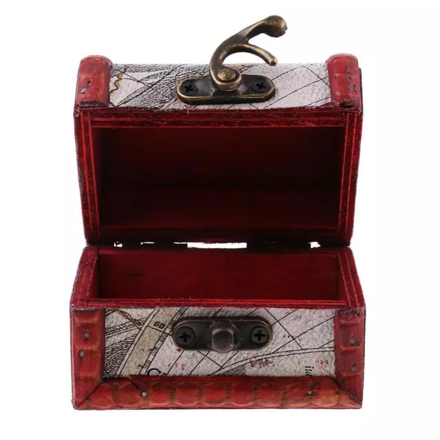 2-4pack Vintage petite boîte de rangement de bijoux caisse en bois bac à