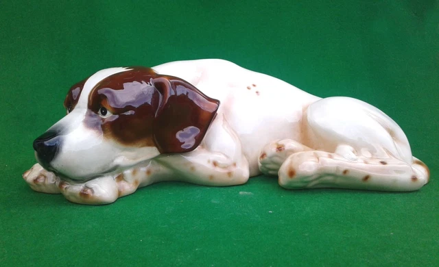 Large Goebel Speckled Spaniel Hunting Dog Lying Down - 30020-35.