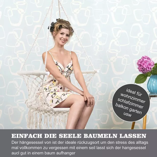 Hängesessel Hängeschaukel Hängekorb Hängestuhl Hängesitz Indoor Outdoor Balkon 3