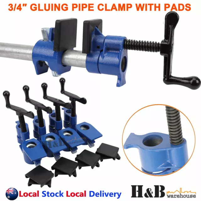 4 Pcs Heavy Duty 3/4" Gluing Pipe Clamp Vice Vise Tool Wide Protect Pads SALE!!!