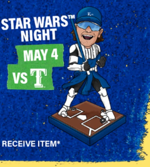 BOBBY WITT JR. STAR WARS SGA Bobblehead 2024 Kansas City Royals RARE #