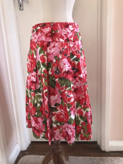PORTMANS Floral Skirt Pleated Sz 6 Made In Australia