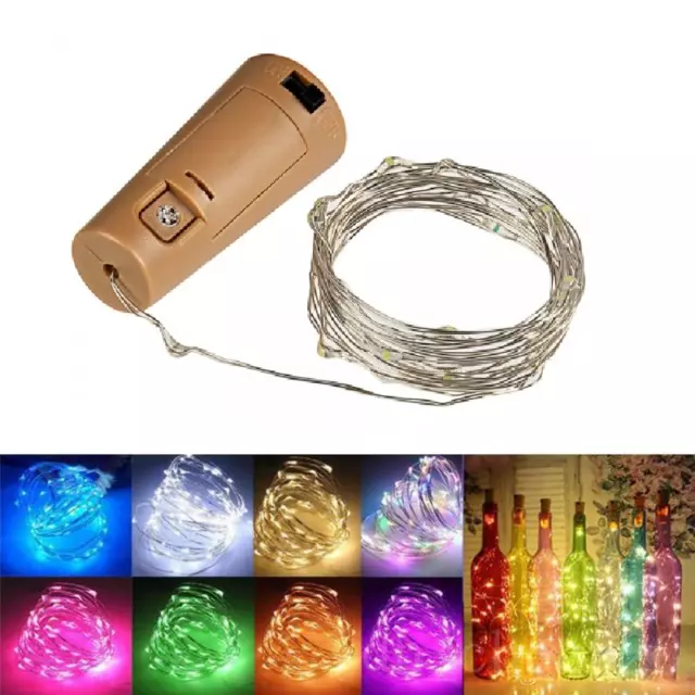 Bottle String Light 2m Cork Shaped 20 LED Fairy Party Light Up Wine Gin Glass