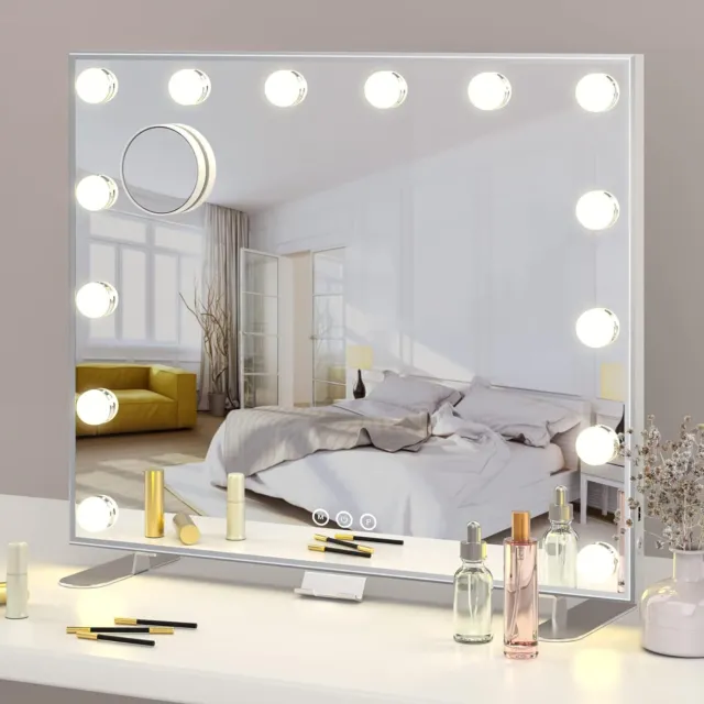Hansong grande specchio trucco con luci 18 lampadine a LED