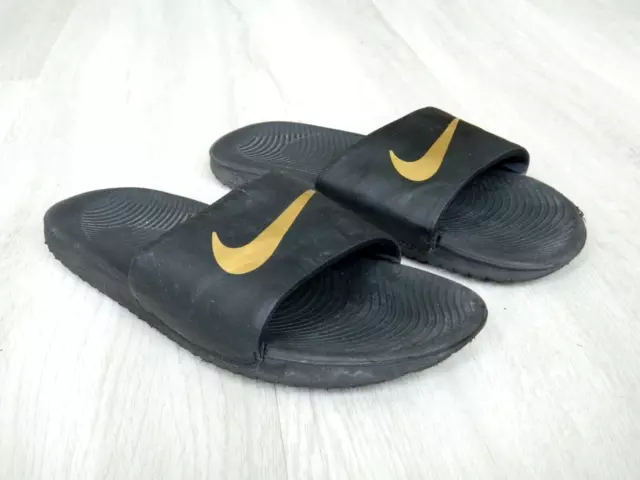 NIKE KAWA SHOWER Sliders Black Gold Size 5.5 38.5 9.99 PicClick UK