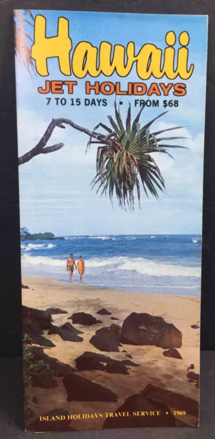 Vtg 1969 Hawaii Jet Holidays Islands Travel Vacation Service Brochure Waikiki ++