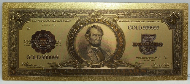 thumbnail image 2 of 1896 $1 Silver Certificate 'Educational' Series – 24K Gold Plated Novelty Note (GFN02) 2 of 6
