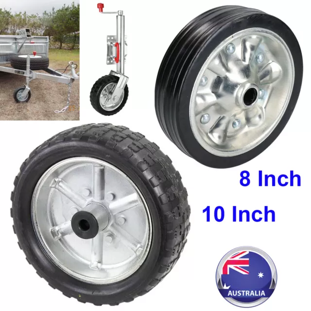 200mm 8"/10 Inch Replacement Rubber Wheel for Jockey Wheel Solid Trailer Caravan