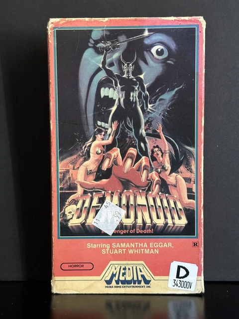 DEMONOID VHS RARE Horror VHS Media Home Entertainment White Stripe No ...