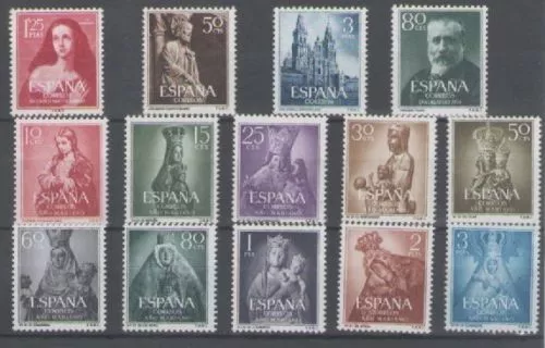 Spain Año 1954 Nuevo Con Fijasellos Mlh España - Edifil (1129/42) Completo