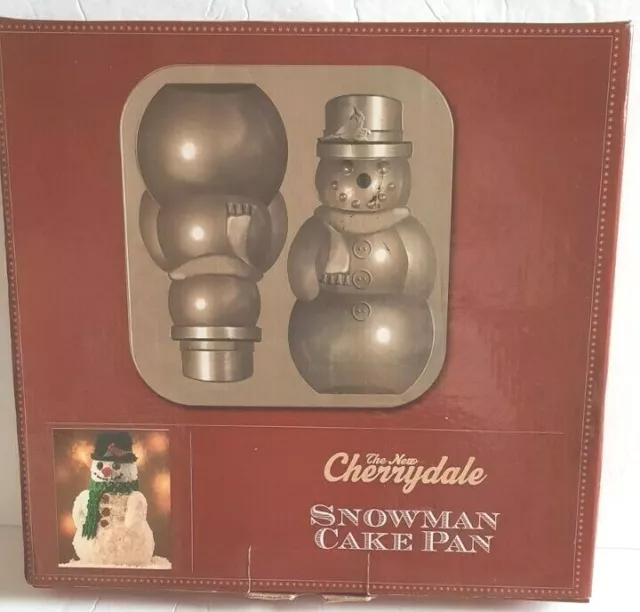 Vintage The New Cherrydale Snowman Holiday 3D Cake Pan Christmas New In Box