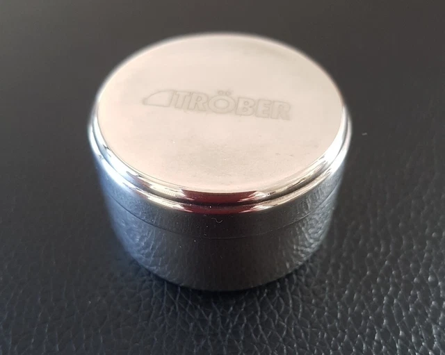 Versilberte Dose, schlicht ( Tröber) Pillendose,Schmuckdose, ...