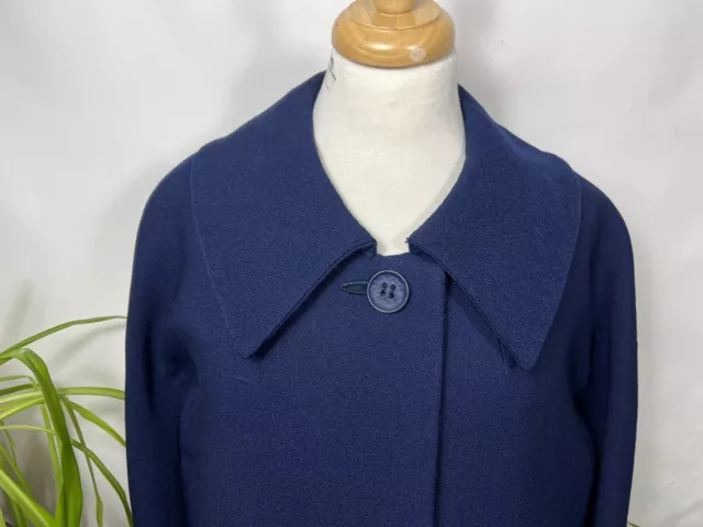 Abrigo de lana azul vintage década de 1960 talla 14 16 mod stock muerto sin usar 3