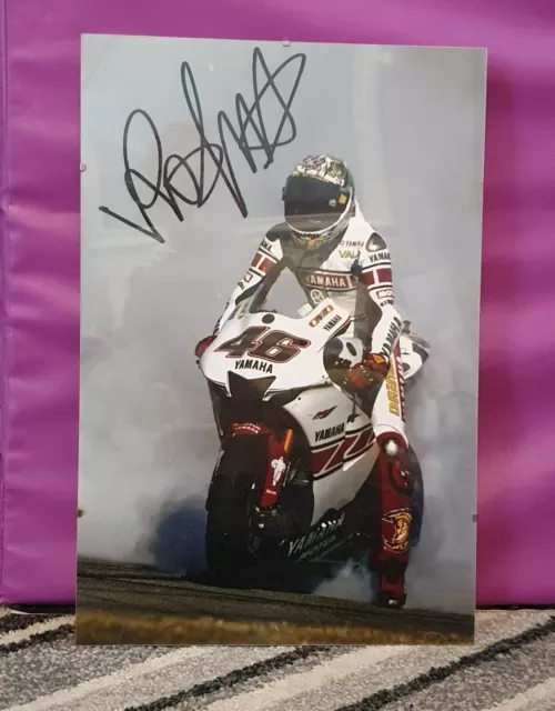 Valentino Rossi Signed Picture White Yamaha Moto GP Framed Memorabilia