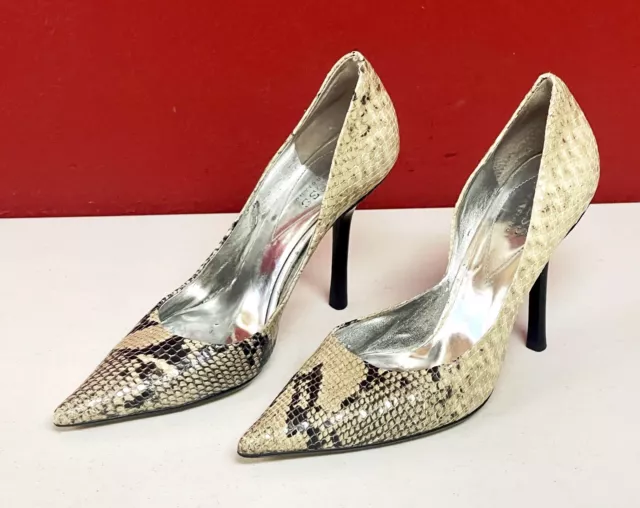 $168 Guess by Marciano Carrie Heartbreaker Python Pumps  8M Pointed Toe