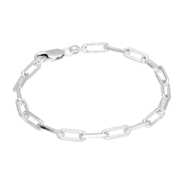 Sterling Silver Long Link Chain Bracelet 7.5 Inches