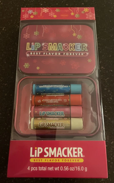 New! Lip Smacker Best Flavor Forever Holiday Set, 4 Count Christmas Flavors