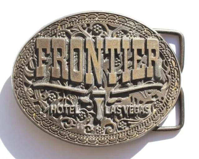 Vintage Frontier Hotel Las Vegas Belt Buckle Gambling Casino