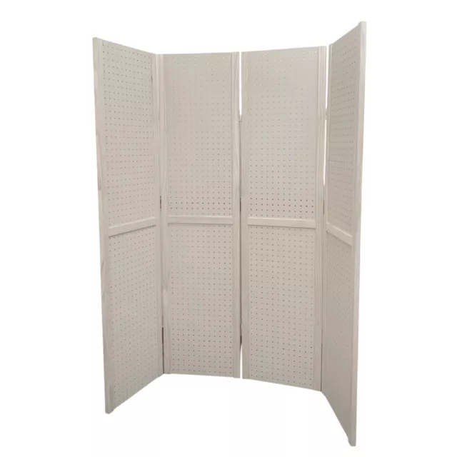 5 Foot 4-Panel Pegboard Display, Portable Craft Show Jewelry Display