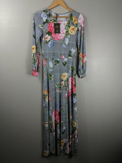 JANETTE FASHION JOHN 3:16 Maxi dress 3/4 sleeve wrap large fall rust  paisley $25.00 - PicClick
