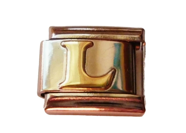 NEW UBERRY STAINLESS Steel Charm With Gold Letter K For 9mm