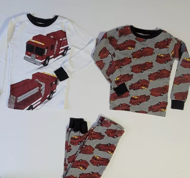 Boy's Size 5 Fire Truck Pajamas Carter's 3 Pc set Pants/Long Sleeves Fire Engine