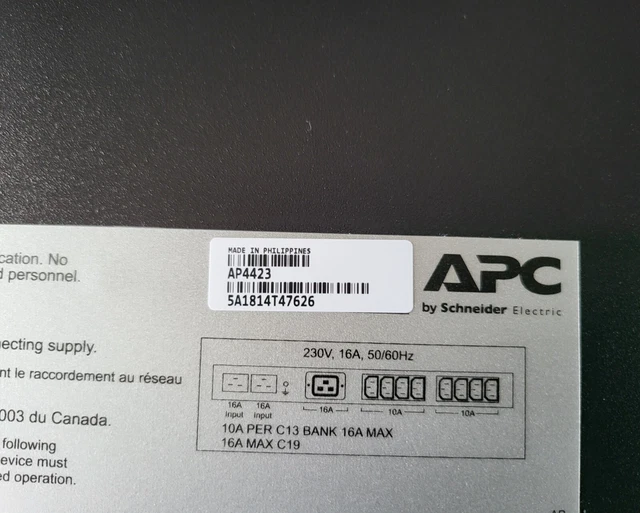 APC AP4423 RACK Mount Automatic Transfer Switch 8x c13 outputs £360.00 ...