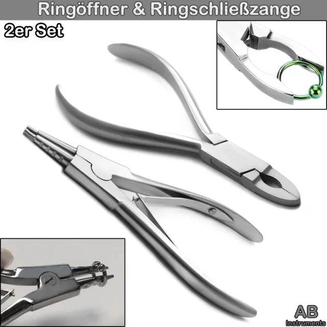 Body Piercing Ringöffner Zange Piercingöffner Ringschließzange Schmuckzange 2er