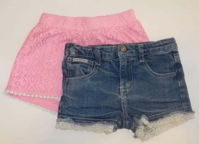 🩳Girls Shorts  2 items Calvin Klein CK Denim &  Forever Me Pink Sizes 6/6X