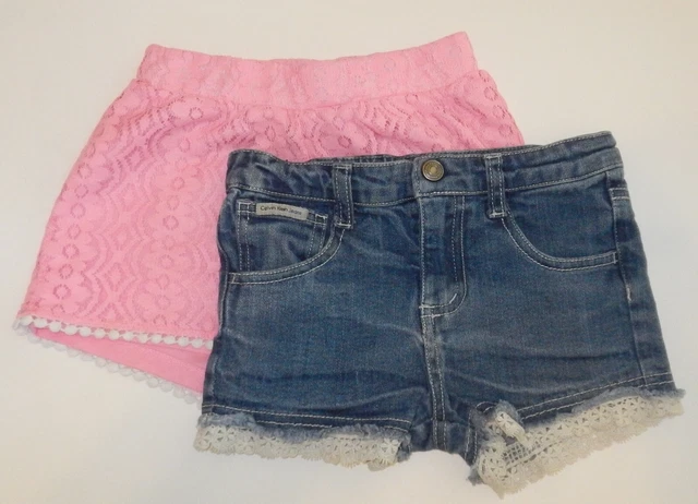 🩳Girls Shorts  2 items Calvin Klein CK Denim &  Forever Me Pink Sizes 6/6X